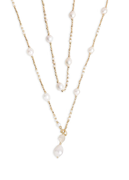 Helen Pearl 18K Yellow Gold Plated 925K Silver Women's Necklace