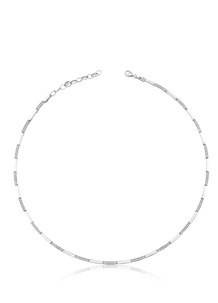 Dia 925 Rhodium Plated Women's Necklace on Sterling Silver