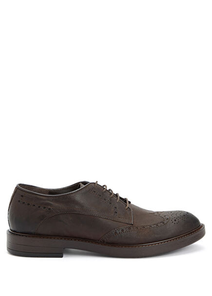Men's Leather Shoes With Brown Staples