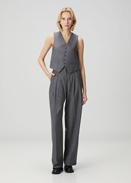 Gelso Gri Pileli Pantolon