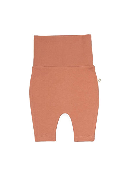 Pink Organic Cotton High Waist Baby Girl Pants