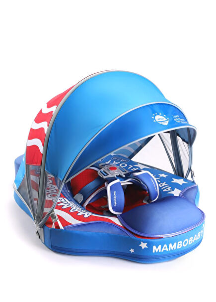 USA Flag Safe Canopy and Foot Support Baby Swim Ring
