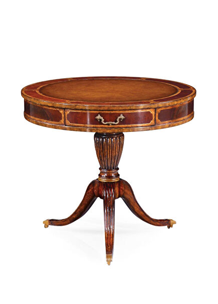 Buckingham Antique Mahogany Kahverengi Maun Ağacı Yuvarlak Masa