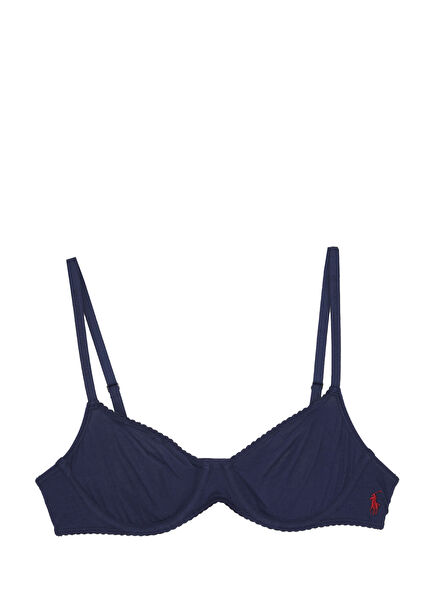 Navy Blue Logo Embroideried Bra