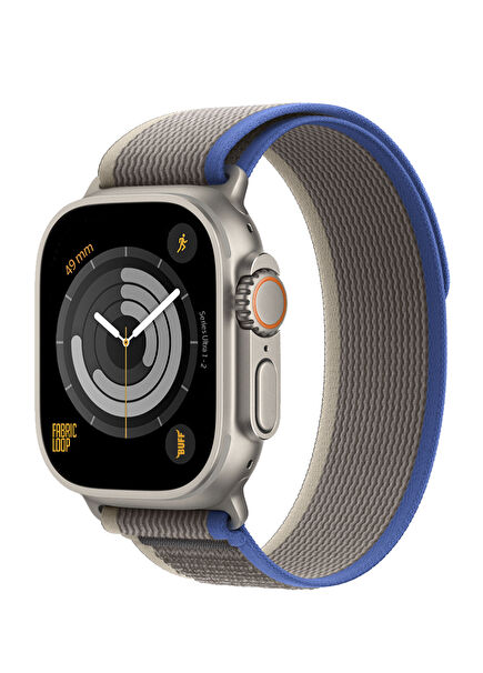 Apple Watch Fabric Loop Band 49mm Gray Blue Ultra Kayış 