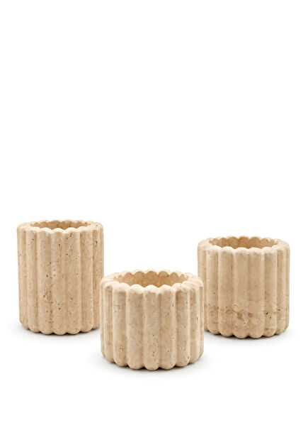 Savoiardi 3-Piece Travertine Flower Bed
