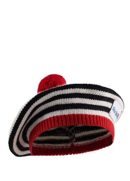 Clement Black White Cashmere Blend French Beret