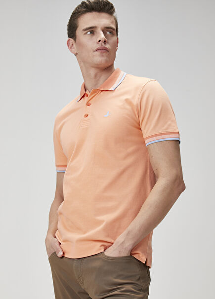 Comfort Fit Kayısı Polo T-shirt