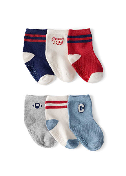 Patterned Baby Boy 6-Piece Socks Set