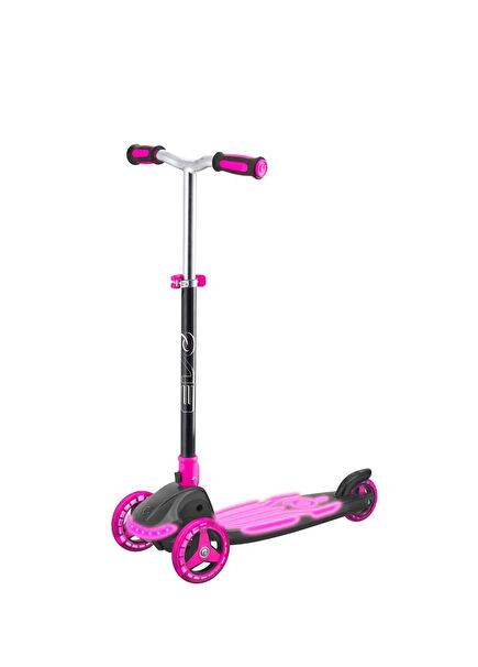 Illuminate Illuminated Pink 3 Wheel Foldable Unisex Kids Scooter