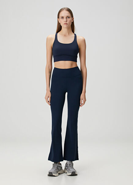 Groove Nulu High Rise Flare Navy Blue Leggings