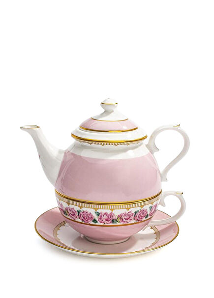 Shell Garden Floral Rose Pink Porcelain Tea Set