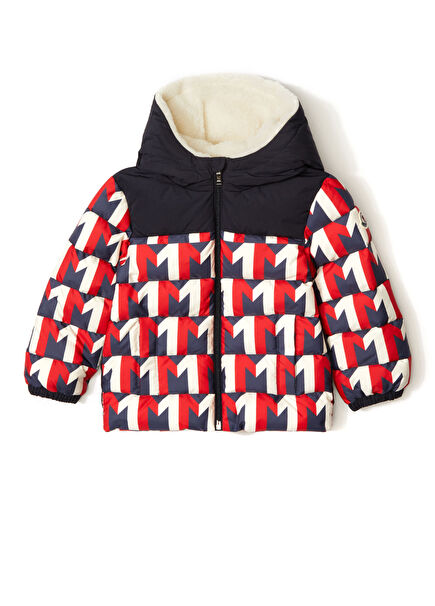 Eddie Lacivert Kırmızı Erkek Çocuk Puff Ceket