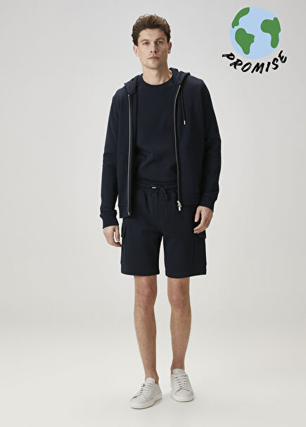Lacivert Kargo Interlock Şort