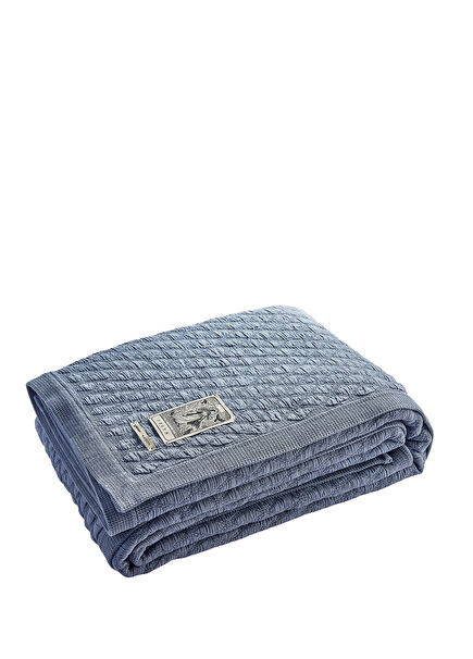 Maison Freya Navy Blue Double Bedspread 260 x 270 cm