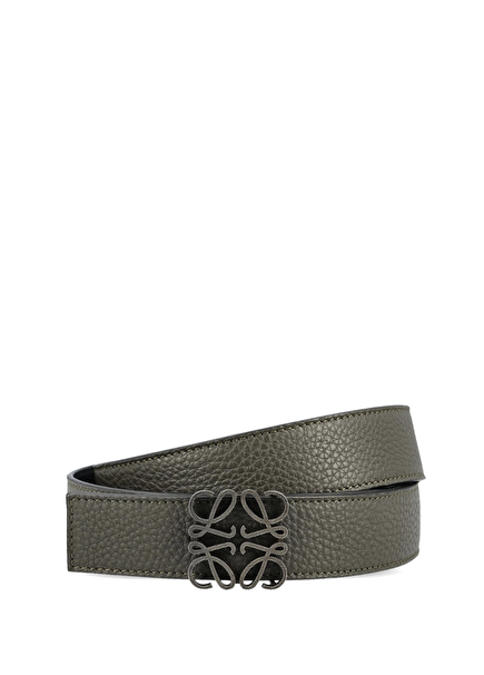 Anagram Black Khaki Reversible Men's Leather Belt