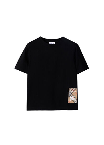 Cedar Label Black Cotton Short Sleeve Unisex Kids T-Shirt