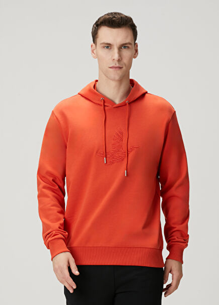 Kiremit Kapüşonlu Sweatshirt