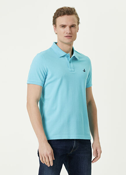 Comfort Fit Turkuaz Polo Yaka T-shirt
