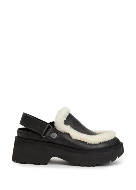 Esmee Black Women's Leather Slippers