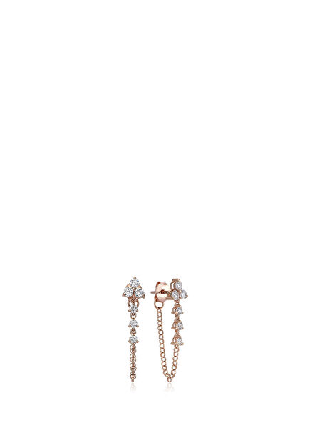 Carla 14 Karat Rose Gold Diamond Earrings