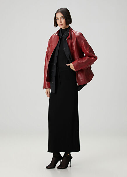 Siyah Midi Triko Etek