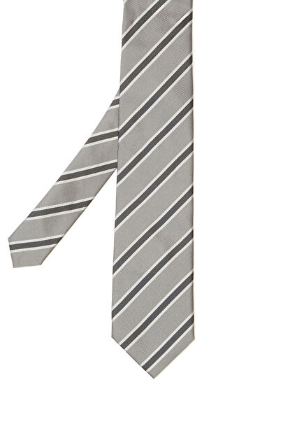 Gri Çizgili Kravat
