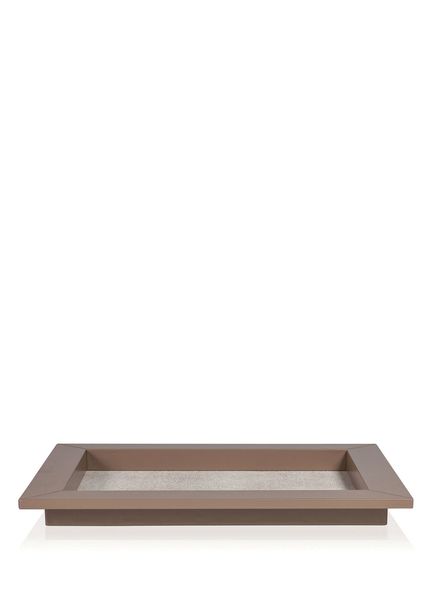 Hiromi Grey Leather Serving Tray