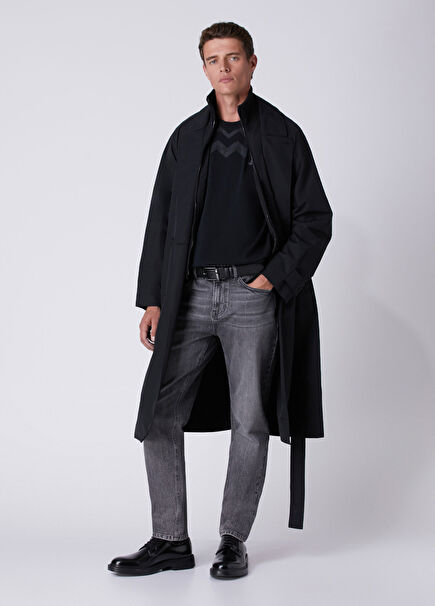 Tapered Fit Gri Açık Yıkama Lycralı Jean Pantolon