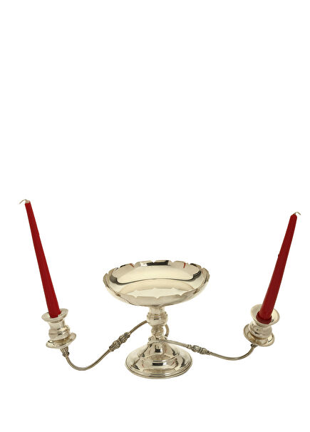 Candlestick Detail Silver Plated Fruit Rack