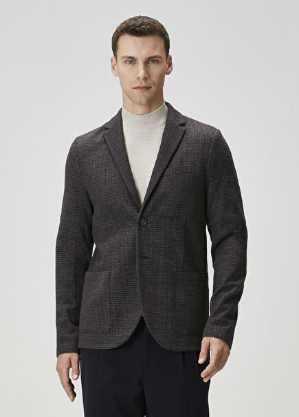 Kahverengi Gri Yün ceket