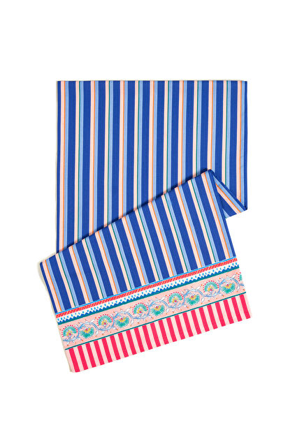 Blue Nilüfer Digital Printed Cotton Runner 50 x 180 cm