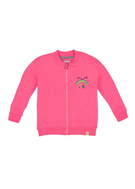 Up and Down Pink Zippered Girl's Sweatshirt