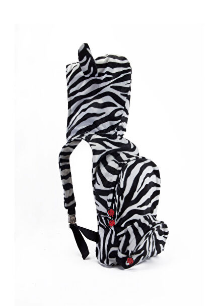 Zebra Hooded Unisex Kids Backpack