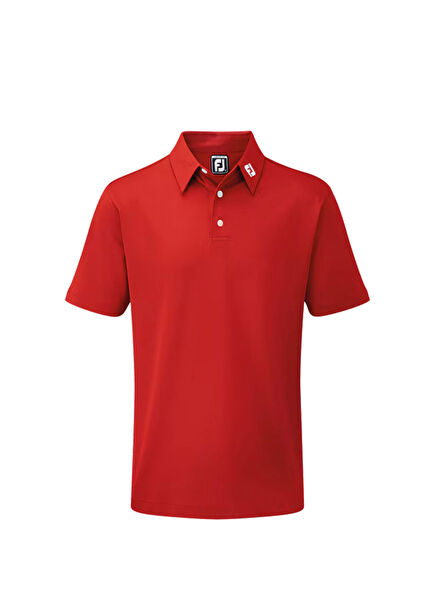 Stretch Pique Solid Red Polo Neck Men's Golf T-Shirt 91825