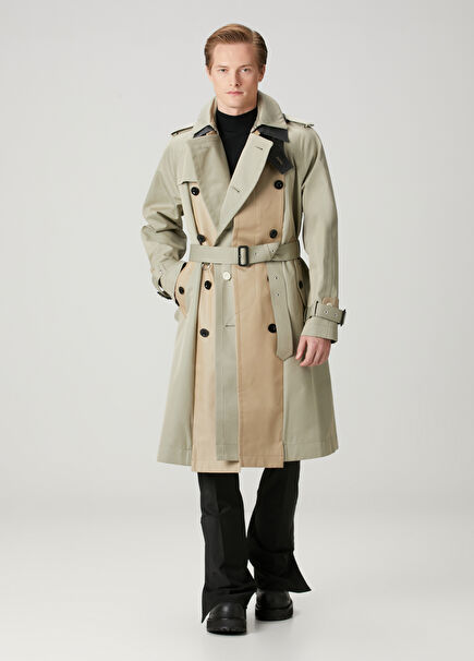 Haki Beli Kemerli Pardösü