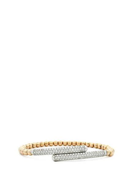 Essence Pave Diamond Women's Gold Bracelet