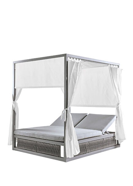 Daybed Cibinlikli Gri Şezlong 200x160 cm