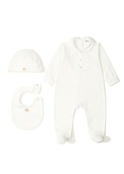 Baby Boy 3 Pcs Newborn Set With White Logo