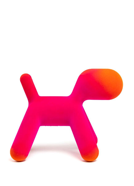 Puppy Orange Extra Large Fuchsia Dog Statue
