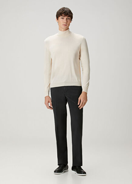 Siyah Beli Kordonlu Pantolon