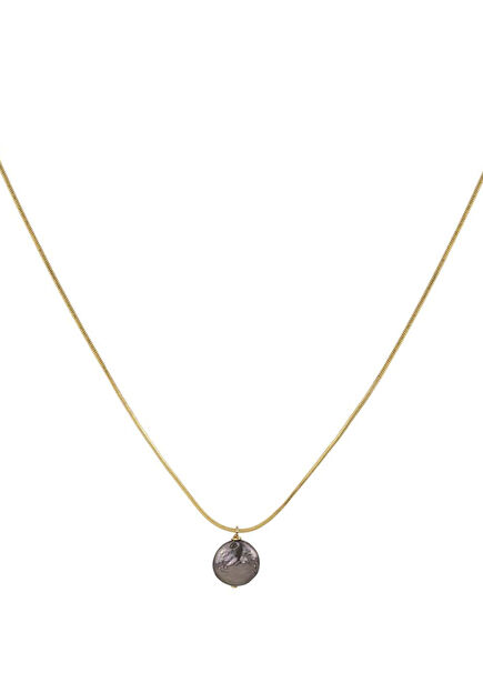 Marley Gold Plated Black Women's Pearl Necklace