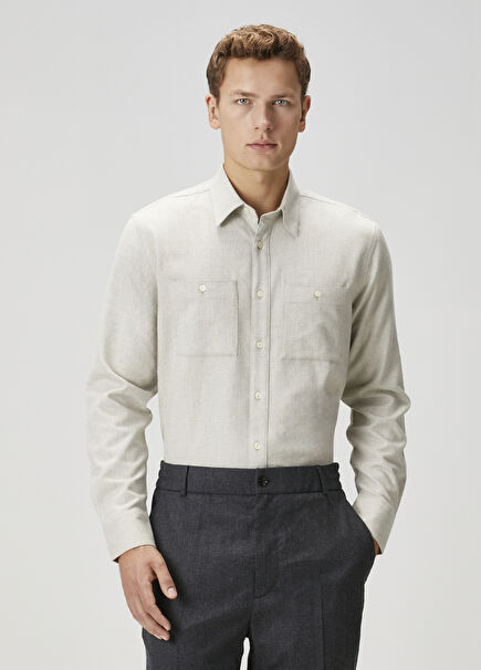 Regular Fit Light Beige Shirt