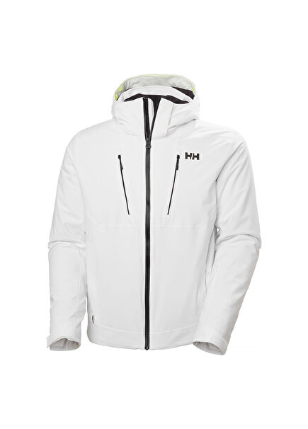 Alpha 4.0 Hooded White Men's Ski Jacket