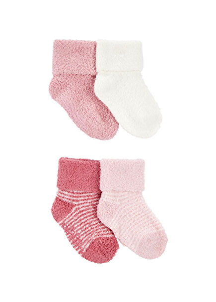 Colorful Patterned 4-Pack Baby Girl Socks