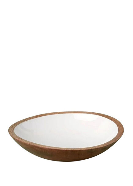 Mango Beyaz Ahşap Kase 15 cm