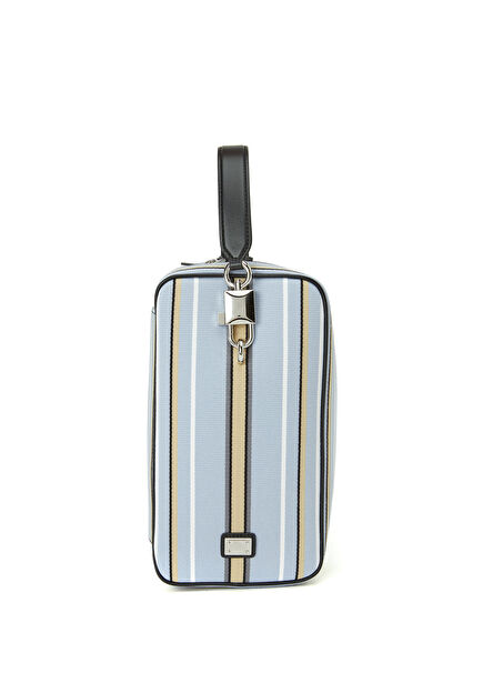 Runway Blue Striped Shaving Bag