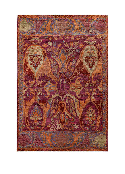Antique Garnet Hand-Woven Wool Carpet 277 x 183 cm