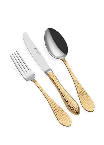 Stone Altın Rengi 84 Parça 12 Kişilik Çatal Kaşık Bıçak Seti