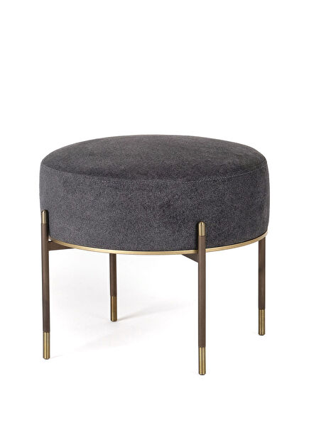 Kirit Antrasit Metal Ayaklı Ottoman Puf